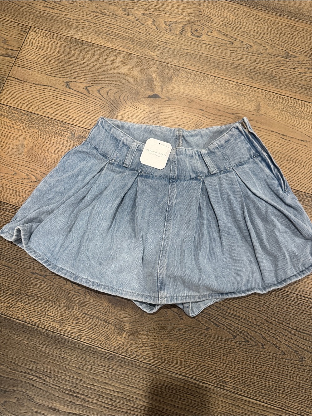 Altar'd State Light Blue Denim Skort Skirt NWT Size Small